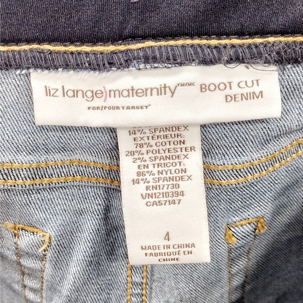 LIZ LANGE Maternity Jeans Bootcut Blue Denim Size 4 - Picture 3 of 4